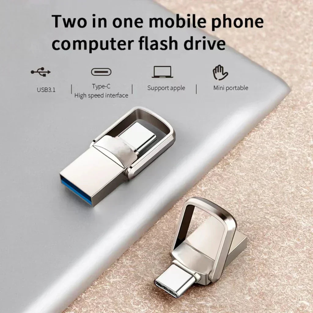 MEMORIA DE 2TB (FISICO Y VIRTUAL) TIPO C Y USB PARA MOVIL Y PC CON CLAVE