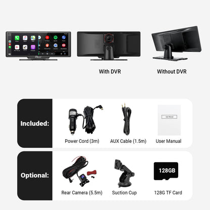 Producto casi agotado… ¡Compra ahora antes de que desaparezca! - Pantalla portátil para automóvil de 10" con Apple CarPlay y Android Auto