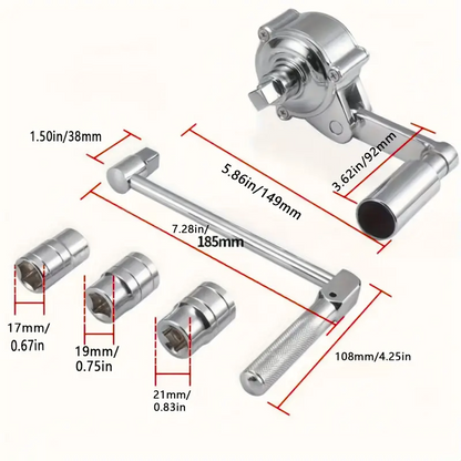 TorqueMaster™ – Multiplicador de Fuerza para Ruedas | Incluye Estuche Portátil y Llaves Intercambiables