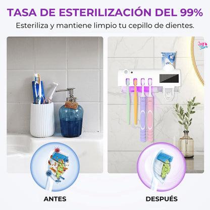 Esterilizador de Cepillo UV + Dispensador Exclusive® 3 en 1