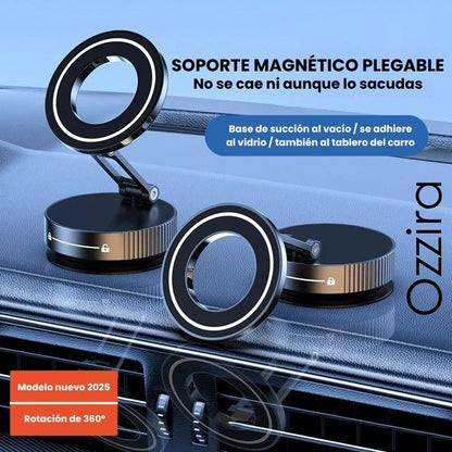 Soporte Magnético 360° para Celular – Succión al Vacío, Plegable y Giratorio