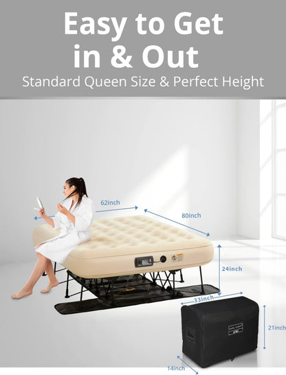 CAMA COLCHON AUTOINFLABLE PORTATIL CON MARCO Y RUEDAS