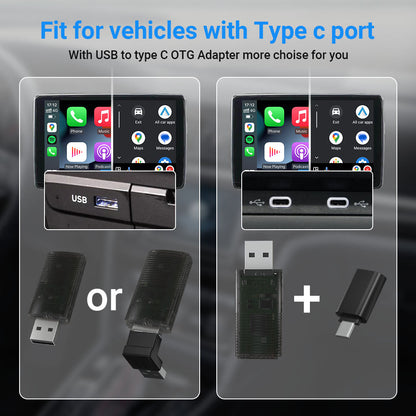 ⚡Upgrades⚡Mini Wireless CarPlay/Android Auto 2 in 1 Adapter