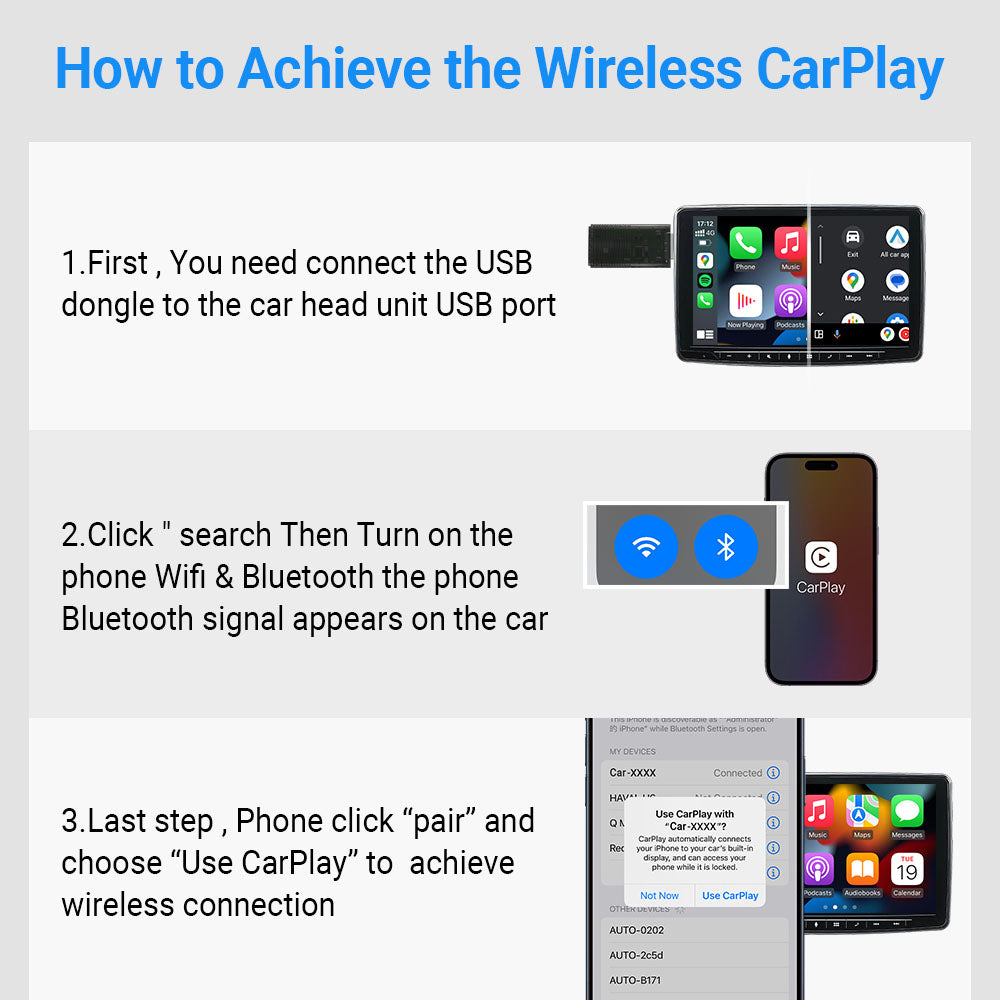 ⚡Upgrades⚡Mini Wireless CarPlay/Android Auto 2 in 1 Adapter