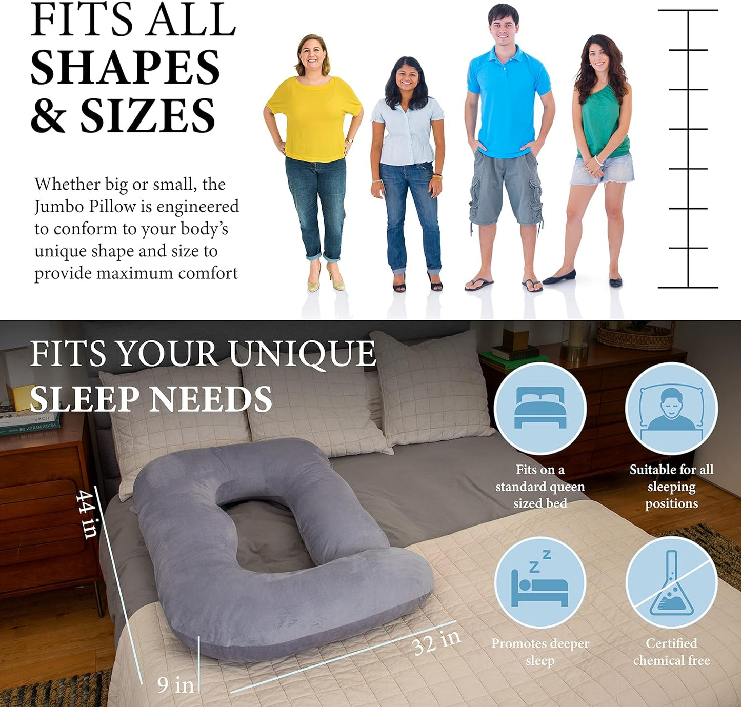 ALMOHADA DE EMBARAZO DE CUERPO ENTERO