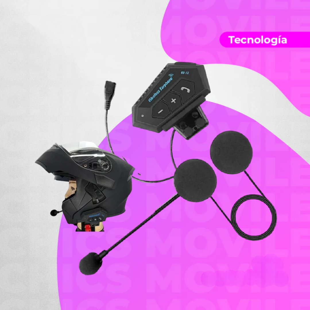 Intercomunicador Auriculares Casco Bluetooth Bt12 Moto