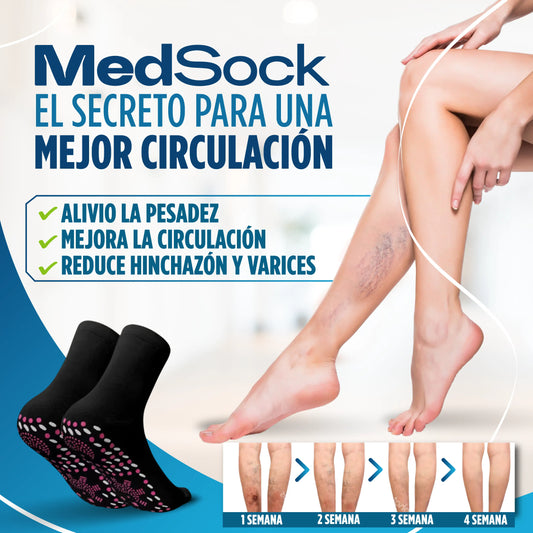 ✅ COMPRA UNO, LLÉVATE DOS! MedSock® - Medias de compresión de turmalina iónica con control de vena várice y acupresión