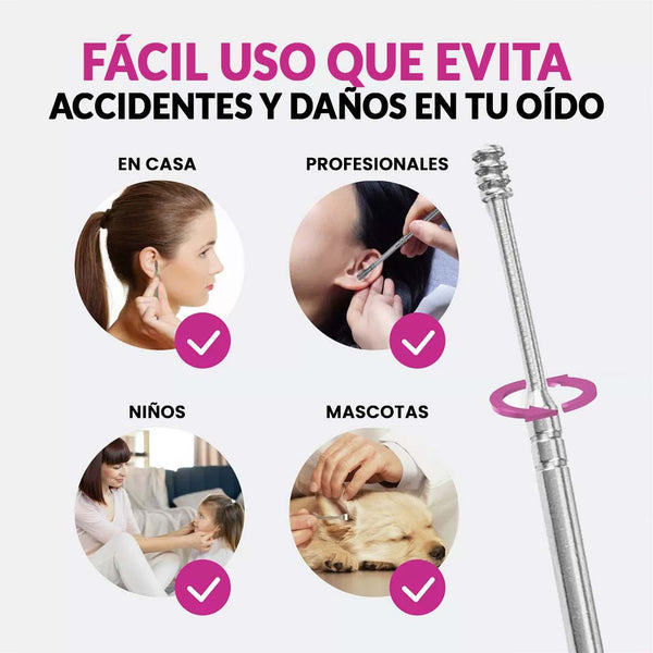 KIT ESTUCHE LIMPIADOR DE OÍDOS, LLEVA 2 KIT POR $87,000 + ENVÍO GRATIS 🎁