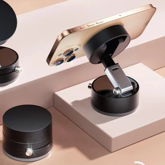Soporte Magnético 360° para Celular – Succión al Vacío, Plegable y Giratorio