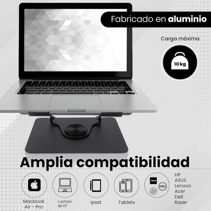 SOPORTE PARA PORTATIL METALICO - GIRATORIO - AJUSTABLE