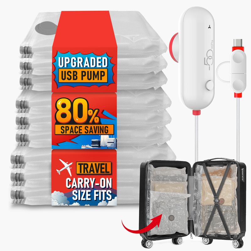 🤩BOMBA ELÉCTRICA USB | BOLSAS DE COMPRESIÓN AHORRA ESPACIO EN TUS VIAJES ✈️ 🧳✨