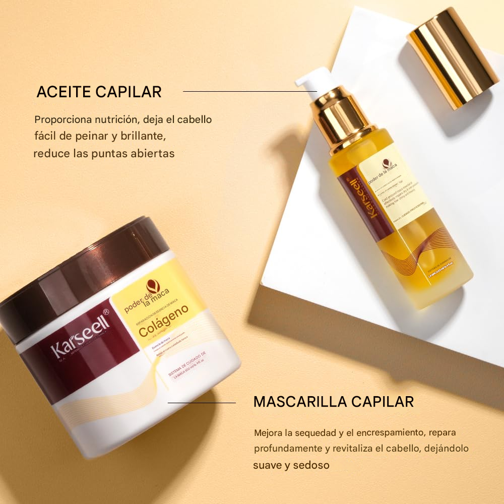 PROMOCIÓN 2 X 1 -Mascarilla capilar de colágeno Karseell + conjunto de aceite de argán